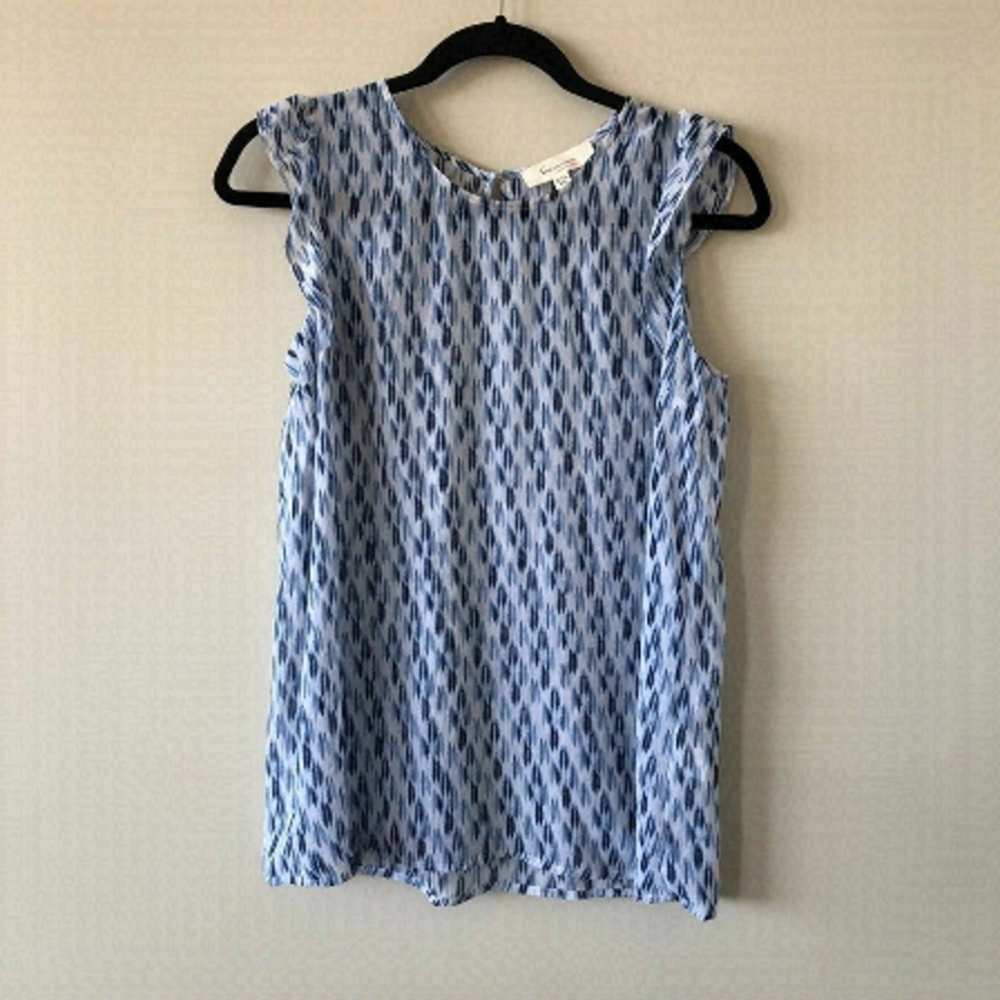 TWO By Vince Camuto Tribal Ruffle Sleeveless Top